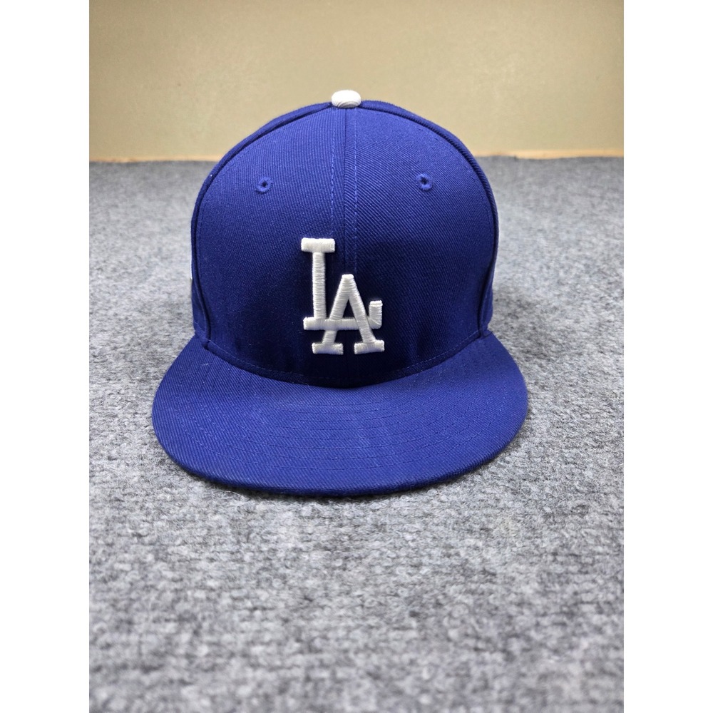 Los Angeles Dodgers Fitted Hat Mens 7 1/4 New Era 2017 World Series Patch Blue